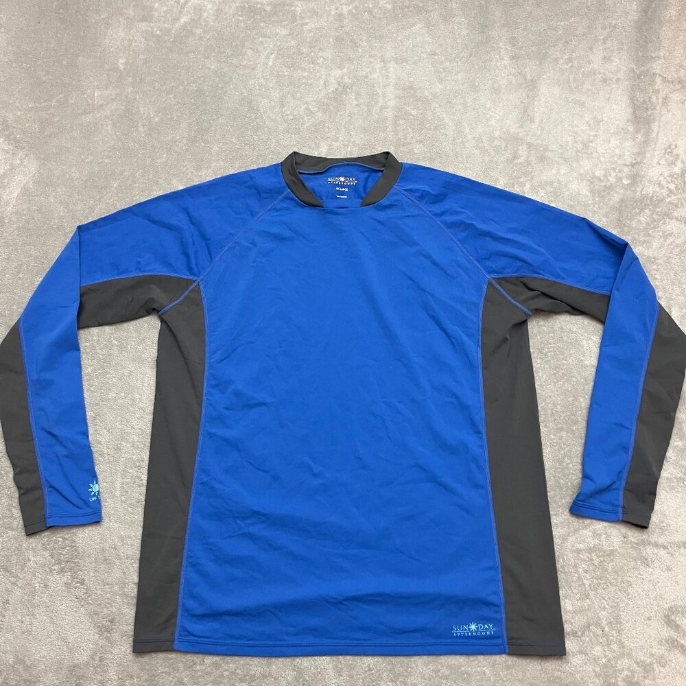 Sun Day Afternoons Shirt Men’s Size 2XL Blue Black Long Sleeve Outdoor Hiking